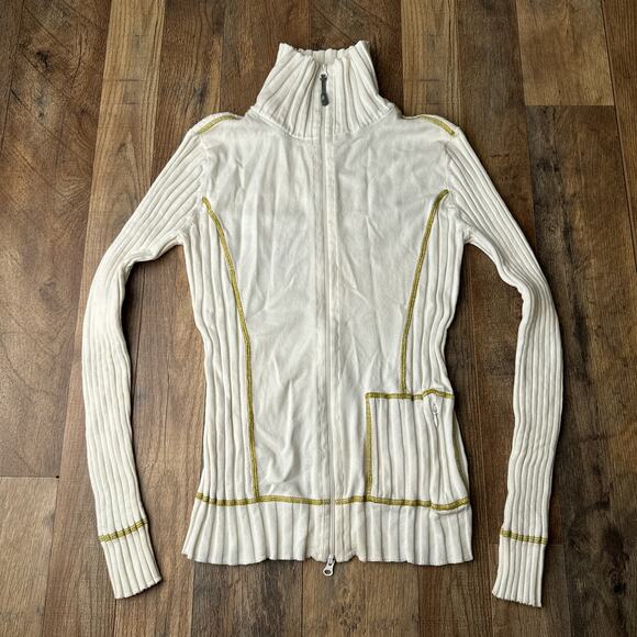 Athleta‎ Tear Away B4 U Play Jacket Women's Small White Knit Athletic Training - Picture 1 of 13